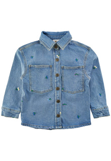 Fifia embroidered denim shacket